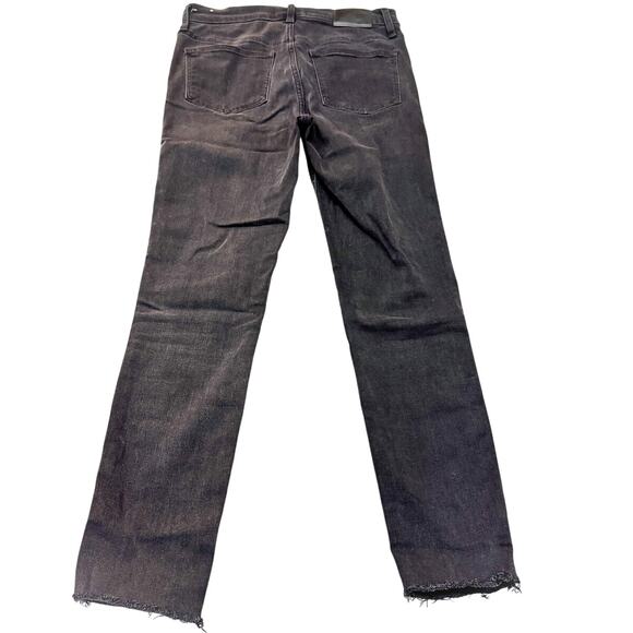 Madewell 10" High-Rise Skinny Denim Jeans Button Front Charcoal Black Size 26 - Picture 3 of 8